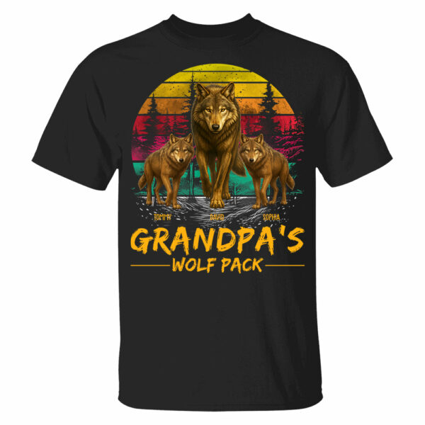 Grandpa Wolf Pack Personalized Vintage Shirt For Grandpa - Image 5
