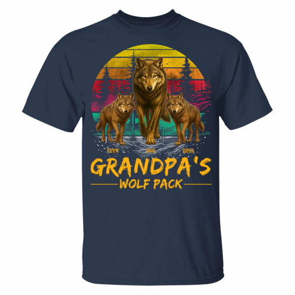 Grandpa Wolf Pack Personalized Vintage Shirt For Grandpa - Image 6