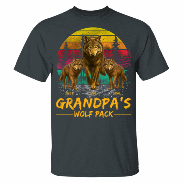 Grandpa Wolf Pack Personalized Vintage Shirt For Grandpa - Image 8