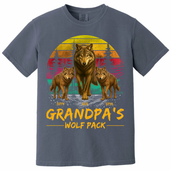 Grandpa Wolf Pack Personalized Vintage Shirt For Grandpa - Image 12