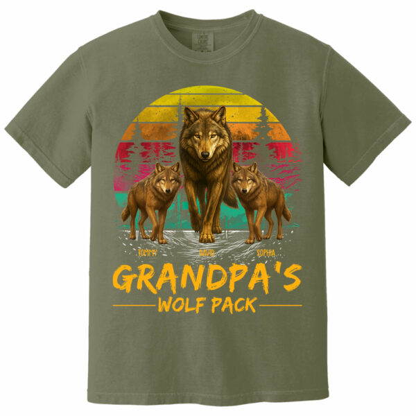 Grandpa Wolf Pack Personalized Vintage Shirt For Grandpa - Image 11