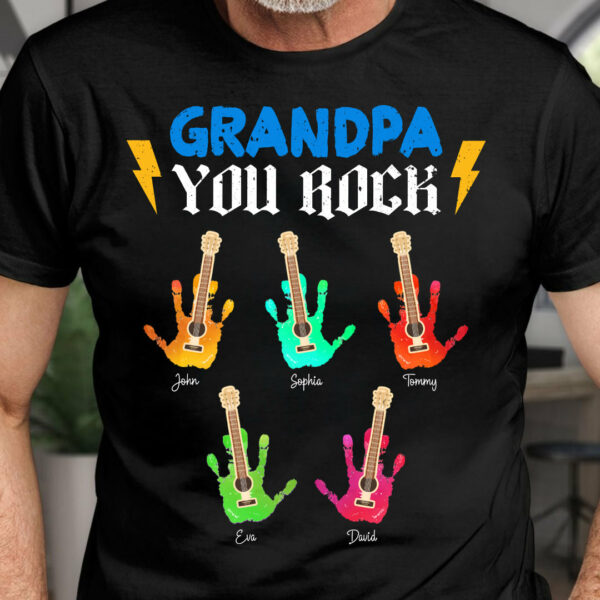 Grandpa You Rock - Personalized Shirt For Grandpa