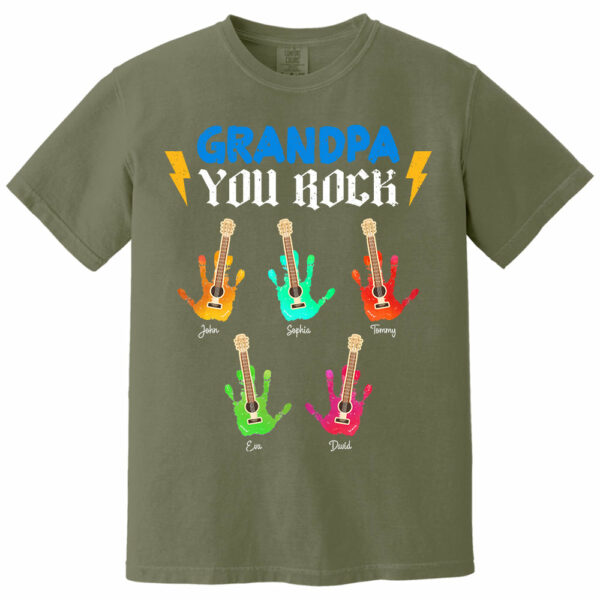 Grandpa You Rock - Personalized Shirt For Grandpa - Image 11