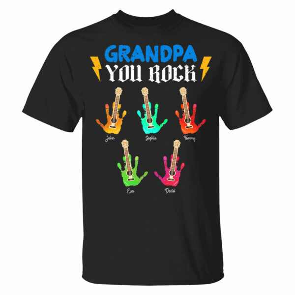 Grandpa You Rock - Personalized Shirt For Grandpa - Image 2