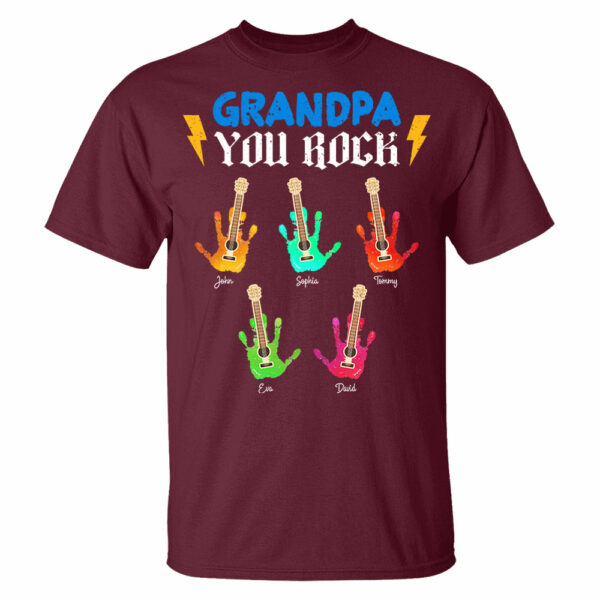 Grandpa You Rock - Personalized Shirt For Grandpa - Image 7
