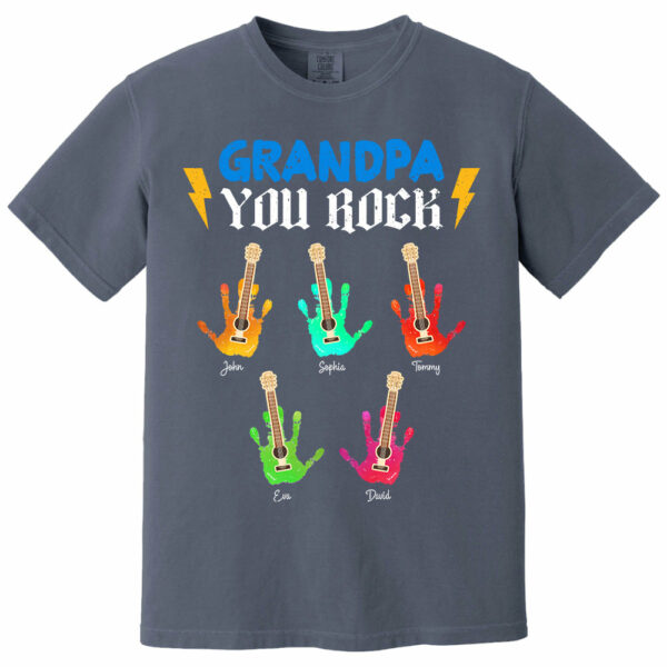 Grandpa You Rock - Personalized Shirt For Grandpa - Image 9