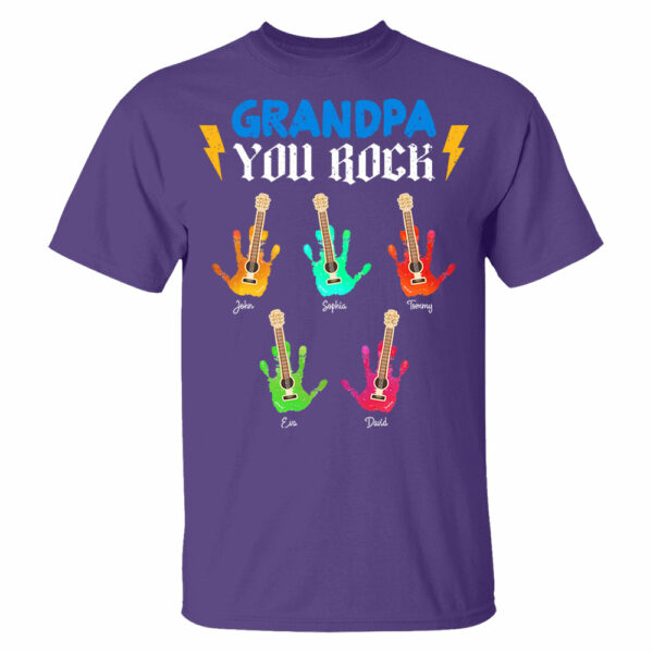 Grandpa You Rock - Personalized Shirt For Grandpa - Image 6