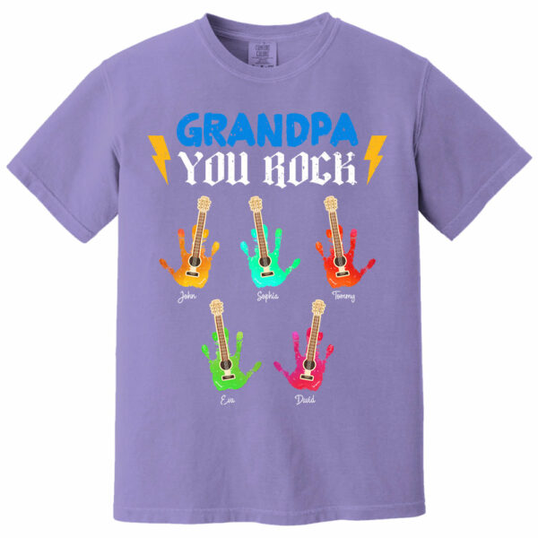 Grandpa You Rock - Personalized Shirt For Grandpa - Image 14