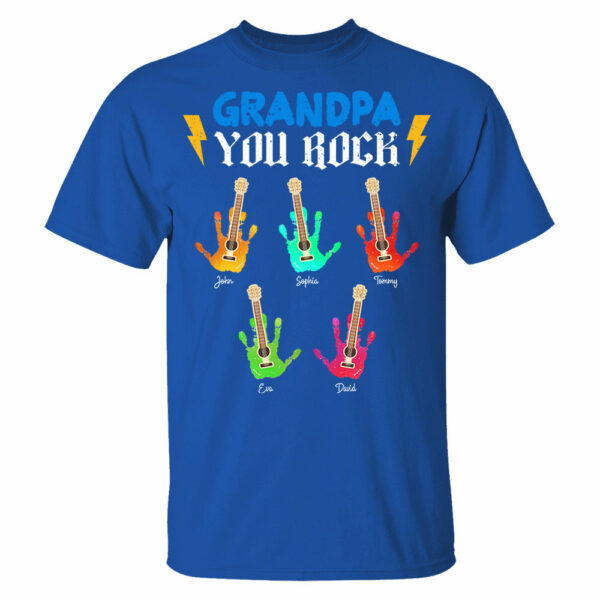 Grandpa You Rock - Personalized Shirt For Grandpa - Image 5