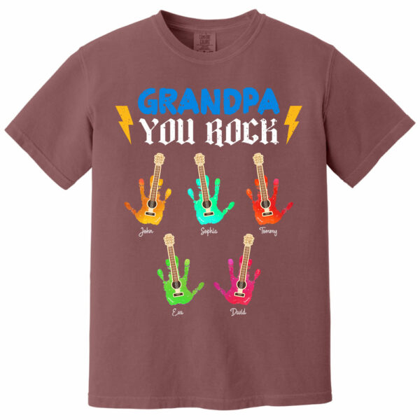 Grandpa You Rock - Personalized Shirt For Grandpa - Image 10