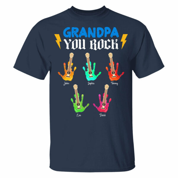 Grandpa You Rock - Personalized Shirt For Grandpa - Image 3
