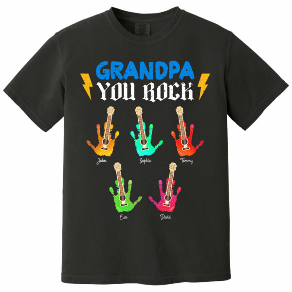 Grandpa You Rock - Personalized Shirt For Grandpa - Image 8