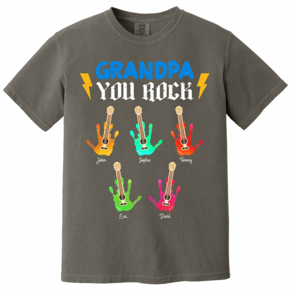 Grandpa You Rock - Personalized Shirt For Grandpa - Image 12