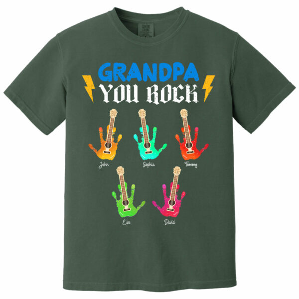 Grandpa You Rock - Personalized Shirt For Grandpa - Image 13