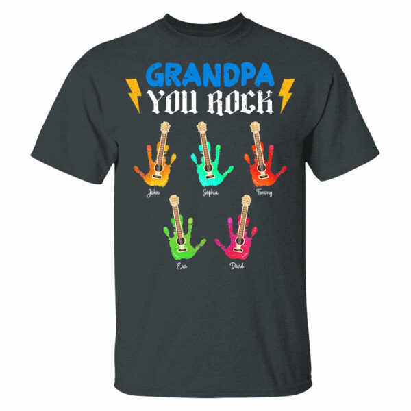 Grandpa You Rock - Personalized Shirt For Grandpa - Image 4