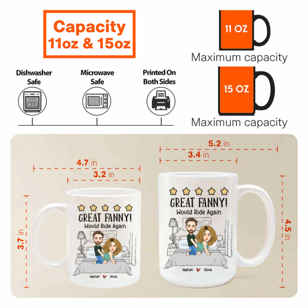 Great Fanny, Would Ride Again, Personalized Couple Mug, Funny Gift For Valentine's Day, Birthday - Image 6