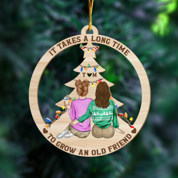 Grow An Old Friend - Gift For Bestie - Personalized Wooden Cutout Ornament - Image 3