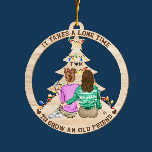 Grow An Old Friend - Gift For Bestie - Personalized Wooden Cutout Ornament - Image 7