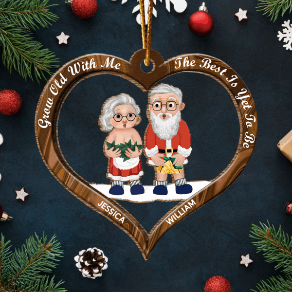 Grow Old With Me The Best Is Yet To Be Wooden Ornament For Old Couple - Image 4