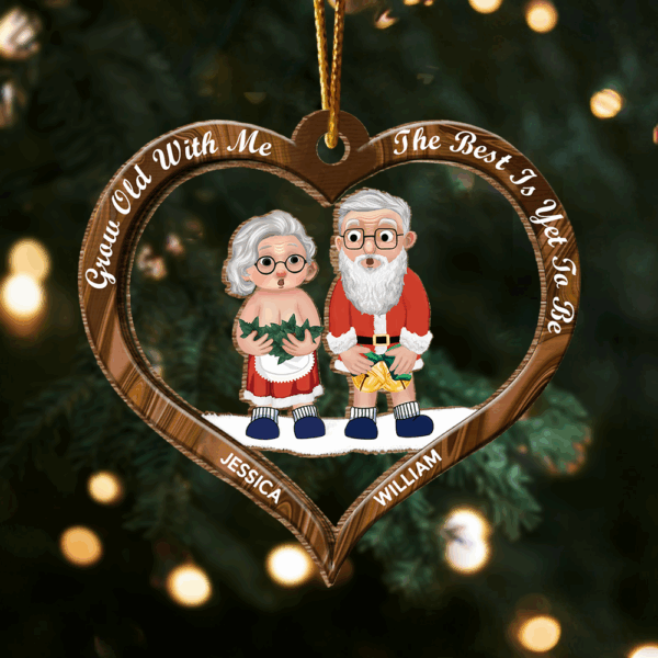 Grow Old With Me The Best Is Yet To Be Wooden Ornament For Old Couple - Image 2