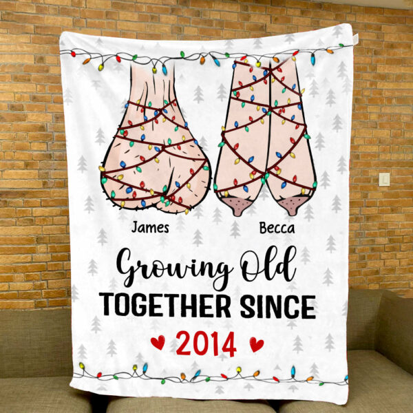 Growing Old Together - Couple Personalized Custom 3D Inflated Effect Printed Blanket - Christmas Gift For Husband Wife, Anniversary