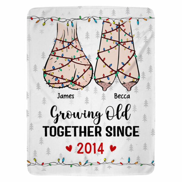 Growing Old Together - Couple Personalized Custom 3D Inflated Effect Printed Blanket - Christmas Gift For Husband Wife, Anniversary - Image 3