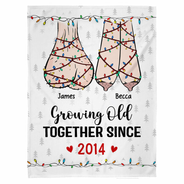 Growing Old Together - Couple Personalized Custom 3D Inflated Effect Printed Blanket - Christmas Gift For Husband Wife, Anniversary - Image 2
