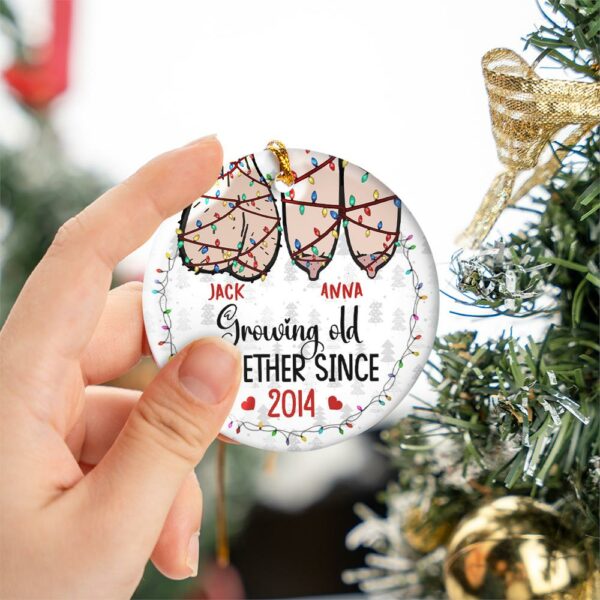 Growing Old Together Personalized Ceramic Ornament Gift For Couple - Image 2