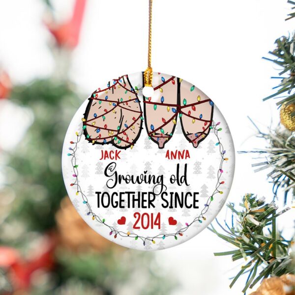 Growing Old Together Personalized Ceramic Ornament Gift For Couple - Image 4