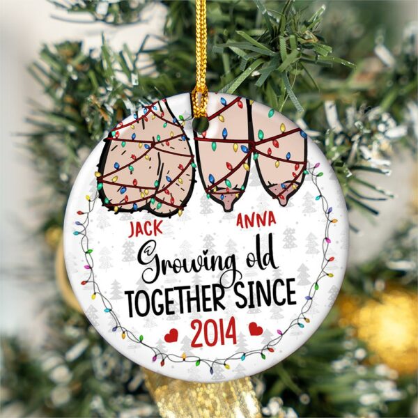 Growing Old Together Personalized Ceramic Ornament Gift For Couple - Image 3