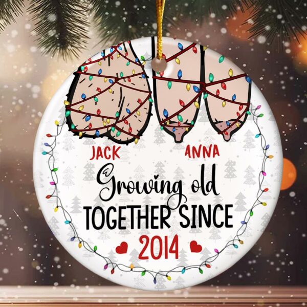 Growing Old Together Personalized Ceramic Ornament Gift For Couple - Image 5