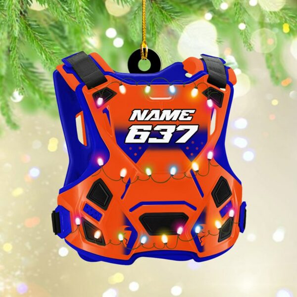 Guardian Vest Chest Protector Motocross Rider Ornament Custom Name Number Christmas Ornament H2511 - Image 5