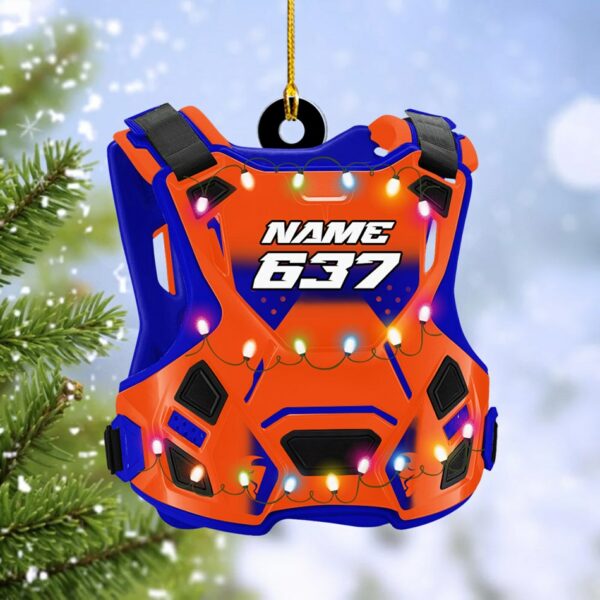 Guardian Vest Chest Protector Motocross Rider Ornament Custom Name Number Christmas Ornament H2511 - Image 4