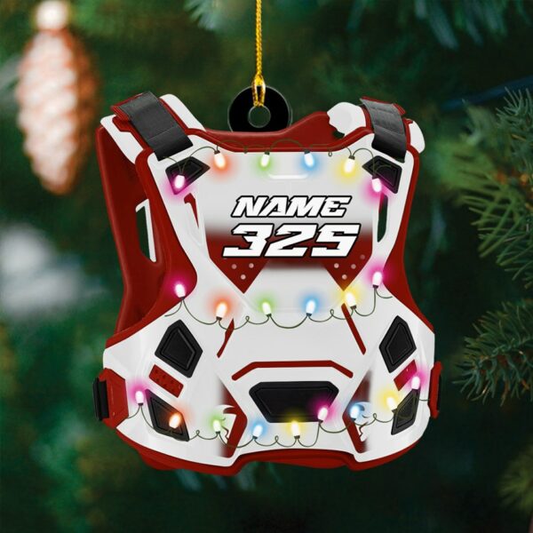 Guardian Vest Chest Protector Motocross Rider Ornament Custom Name Number Christmas Ornament H2511 - Image 3