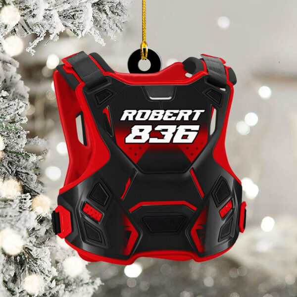 Guardian Vest Chest Protector Motocross Rider Ornament Custom Name Number Christmas Ornament H2511 - Image 6