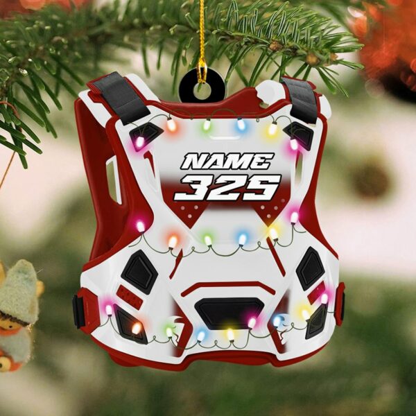 Guardian Vest Chest Protector Motocross Rider Ornament Custom Name Number Christmas Ornament H2511 - Image 2