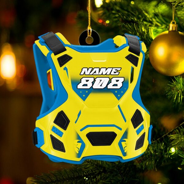 Guardian Vest Chest Protector Motocross Rider Ornament Custom Name Number Christmas Ornament H2511
