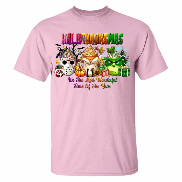 Happy Hallothanksmas Shirt - Halloween Thank Givings Christmas Shirt - Image 5