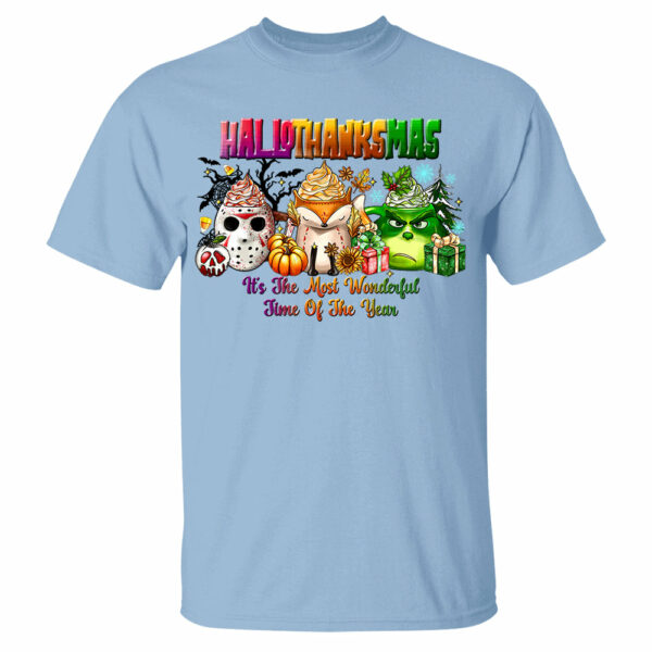 Happy Hallothanksmas Shirt - Halloween Thank Givings Christmas Shirt - Image 4