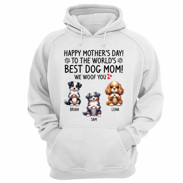 Happy Mother's Day Best Dog Mom I Woof You Custom Shirt For Dog Lovers - Dogs Giving Heart Hand Sign Cute Art Shirt - Image 12