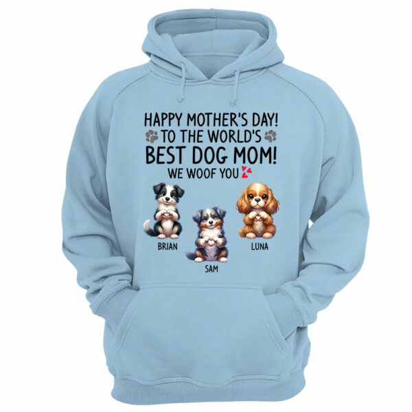 Happy Mother's Day Best Dog Mom I Woof You Custom Shirt For Dog Lovers - Dogs Giving Heart Hand Sign Cute Art Shirt - Image 8