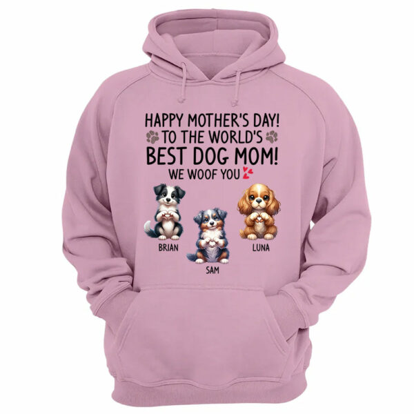 Happy Mother's Day Best Dog Mom I Woof You Custom Shirt For Dog Lovers - Dogs Giving Heart Hand Sign Cute Art Shirt - Image 10