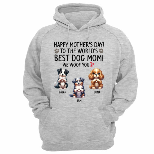 Happy Mother's Day Best Dog Mom I Woof You Custom Shirt For Dog Lovers - Dogs Giving Heart Hand Sign Cute Art Shirt - Image 11