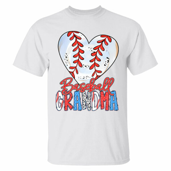 Heart Baseball Grandma - Personalized Shirt - Image 2