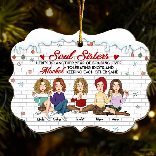 Here's To Another Year Of Bonding Over Alcohol Personalized Wood Ornament - Image 5