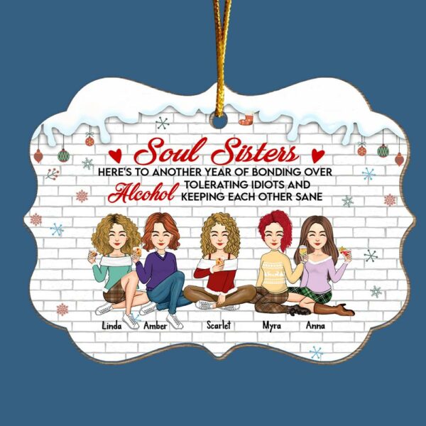 Here's To Another Year Of Bonding Over Alcohol Personalized Wood Ornament - Image 6