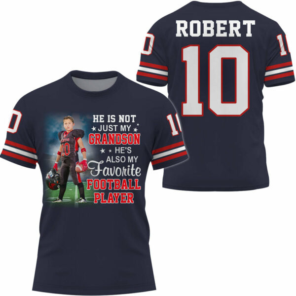 He's Not Just My Grandson He's Favorite Football Player - Personalized Shirt Gifts For Family Members K1702 - Image 4