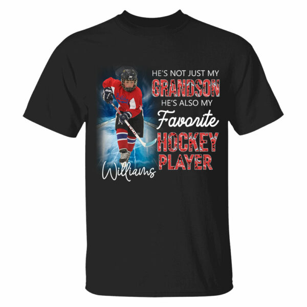 He's Not Just My Grandson He's Favorite Hookey Player Personalized Shirt - Image 7