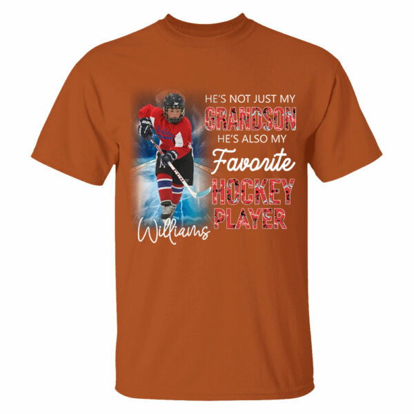 He's Not Just My Grandson He's Favorite Hookey Player Personalized Shirt - Image 3