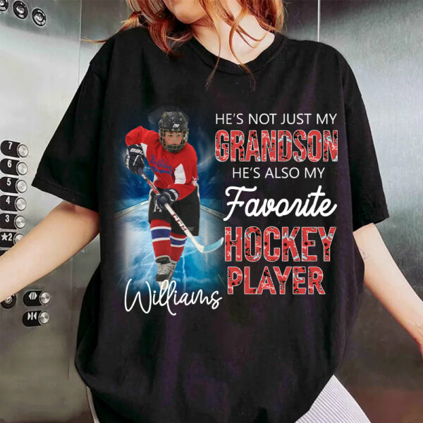 He's Not Just My Grandson He's Favorite Hookey Player Personalized Shirt